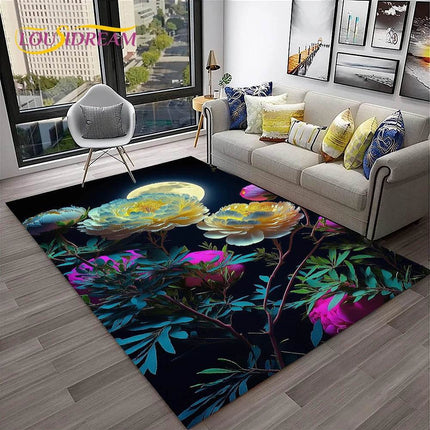 Nordic Love Floral Daisy Area Rug - Area Rug - LOUSIDREAM - Mad Fly Essentials