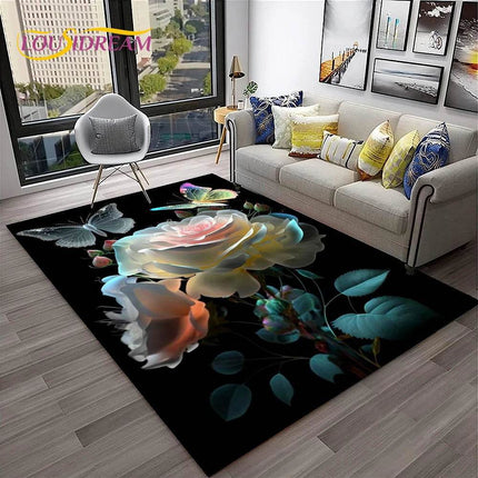 Nordic Love Floral Daisy Area Rug - Area Rug - LOUSIDREAM - Mad Fly Essentials