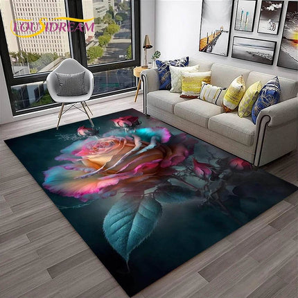 Nordic Love Floral Daisy Area Rug - Area Rug - LOUSIDREAM - Mad Fly Essentials