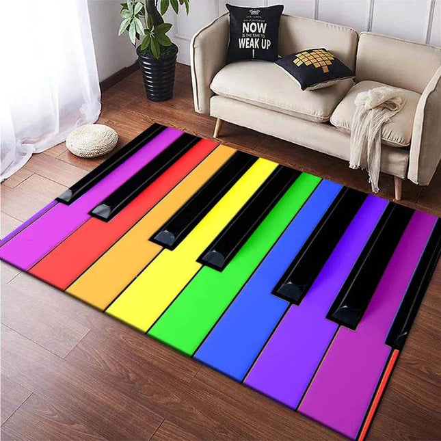 Nordic Piano Keys Bedroom Area Rug - Area Rug - Retro Rugs - Mad Fly Essentials