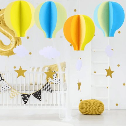 Nursery Decor 3D Paper Hot Air Balloon Hanging Wall Decor Nursery Decor Nursery Ready Mad Fly Essentials
