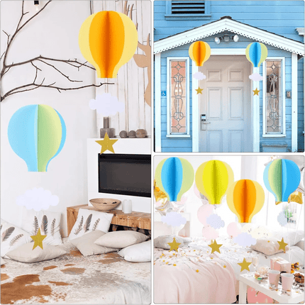 Nursery Decor 3D Paper Hot Air Balloon Hanging Wall Decor Nursery Decor Nursery Ready Mad Fly Essentials
