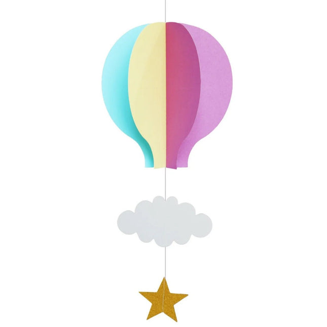 Nursery Decor 3D Paper Hot Air Balloon Hanging Wall Decor - Nursery Decor - Nursery Ready - Mad Fly Essentials