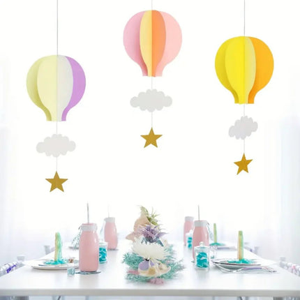 Nursery Decor 3D Paper Hot Air Balloon Hanging Wall Decor Nursery Decor Nursery Ready Mad Fly Essentials