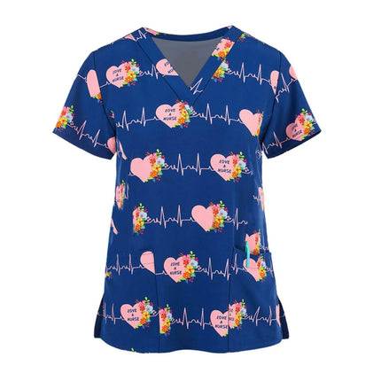 Nursing Scrub Women Animal Sea-Horse Clinic Uniform Scrubs - Nursing Scrub - Hennar - Mad Fly Essentials