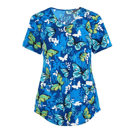 Nursing Scrub Women Animal Sea-Horse Clinic Uniform Scrubs - Nursing Scrub - Hennar - Mad Fly Essentials