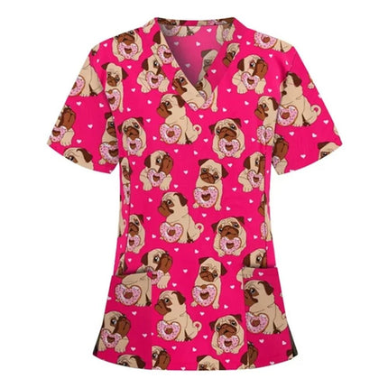 Nursing Scrub Women Cartoon Cat Dog Pet Scrub - Nursing Scrub - Nadanbao - Mad Fly Essentials