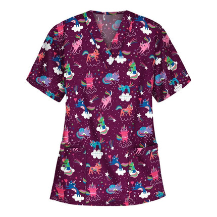 Nursing Scrub Women Cartoon Cat Dog Pet Scrub - Nursing Scrub - Nadanbao - Mad Fly Essentials