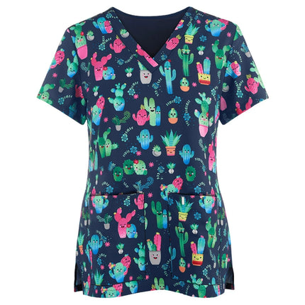 Nursing Scrub Women V-Neck Hearts Pet Spa Scrub - Nursing Scrub - Animal Unicorn - Mad Fly Essentials