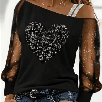 Off Shoulder Oblique Heart Top Fashion Women Blouse - Women Blouse - Vana Javeasen - Mad Fly Essentials