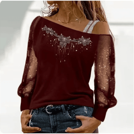 Off Shoulder Oblique Heart Top Fashion Women Blouse - Women Blouse - Vana Javeasen - Mad Fly Essentials