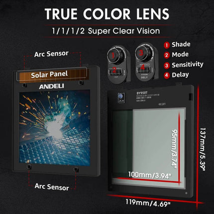 OPTICAL ANDELI MASK Auto Helmet Welding Mask - Welding Mask - ANDELI - Mad Fly Essentials