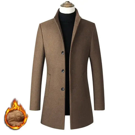 Outerwear Men Fashion Business Woolen Trench Parka - Outerwear - James Wangking - Mad Fly Essentials