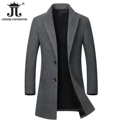Outerwear Men Fashion Business Woolen Trench Parka - Outerwear - James Wangking - Mad Fly Essentials