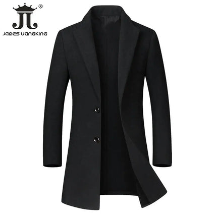 Outerwear Men Fashion Business Woolen Trench Parka - Outerwear - James Wangking - Mad Fly Essentials