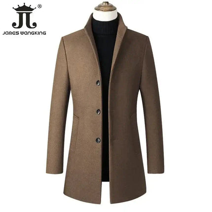 Outerwear Men Fashion Business Woolen Trench Parka - Outerwear - James Wangking - Mad Fly Essentials