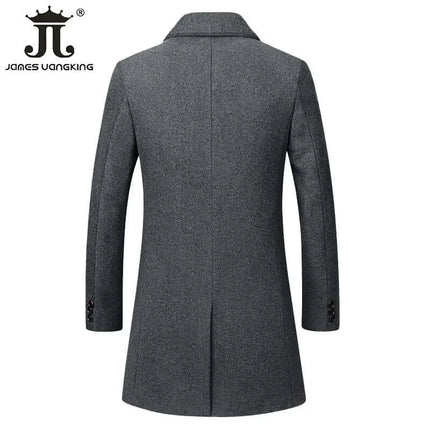 Outerwear Men Fashion Business Woolen Trench Parka - Outerwear - James Wangking - Mad Fly Essentials