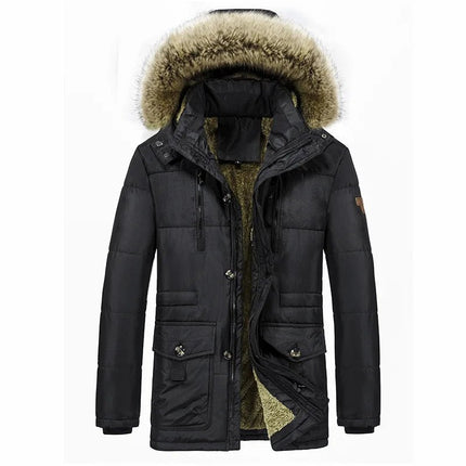 Outerwear Men Windproof Winter Fur Collar Parka - Outerwear - CXZD - Mad Fly Essentials