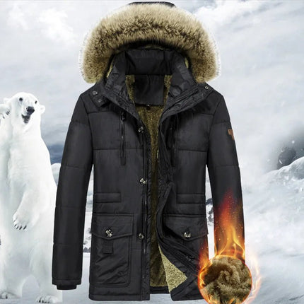 Outerwear Men Windproof Winter Fur Collar Parka - Outerwear - CXZD - Mad Fly Essentials