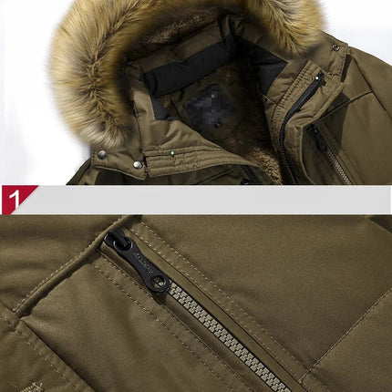 Outerwear Men Windproof Winter Fur Collar Parka - Outerwear - CXZD - Mad Fly Essentials