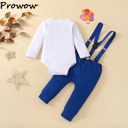 Outfit Set Baby Blue Balloon Boy Birthday Clothing Set - Outfit Set - Prowow - Mad Fly Essentials