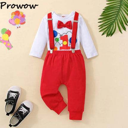 Outfit Set Baby Blue Balloon Boy Birthday Clothing Set - Outfit Set - Prowow - Mad Fly Essentials