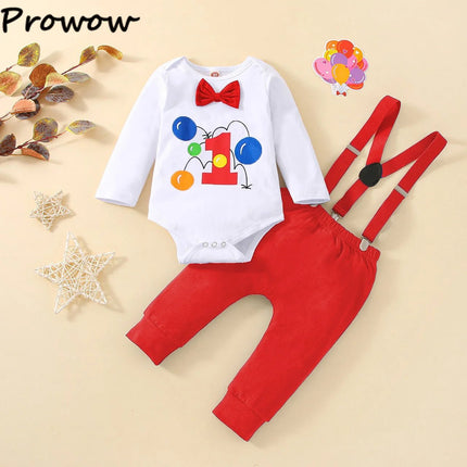 Outfit Set Baby Blue Balloon Boy Birthday Clothing Set - Outfit Set - Prowow - Mad Fly Essentials