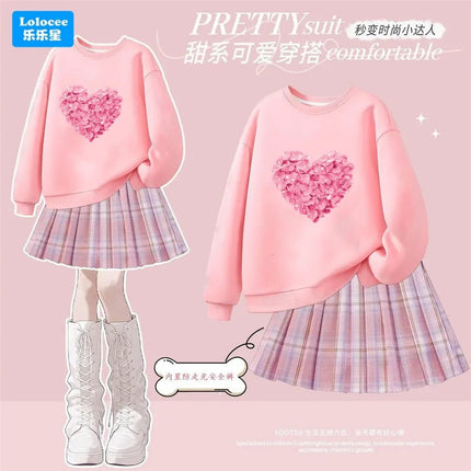 Outfit Set Baby Girl Heart Valentine Tennis Skirt - Outfit Set - Lolocee - Mad Fly Essentials