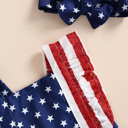 Outfit Set Baby Girl Summer Independence Day Flag Infant Clothing Set - Outfit Set - Aimi Lakana - Mad Fly Essentials