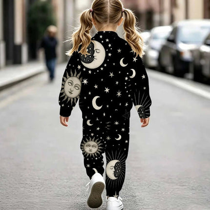 Outfit Set Girl 2pc Sun Moon Long Fashion Set - Pajama Set - A&J DESIGN - Mad Fly Essentials
