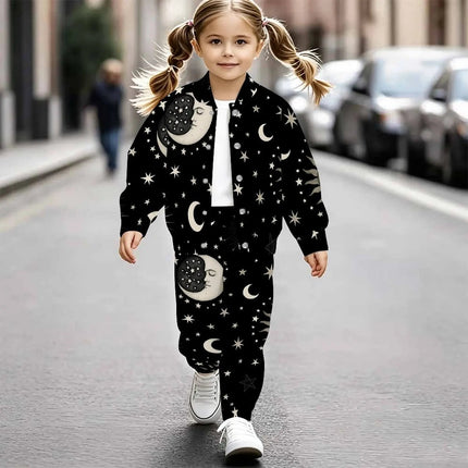 Outfit Set Girl 2pc Sun Moon Long Fashion Set - Pajama Set - A&J DESIGN - Mad Fly Essentials