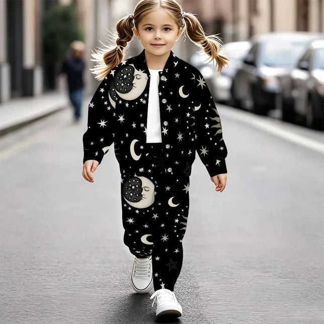 Outfit Set Girl 2pc Sun Moon Long Fashion Set - Pajama Set - A&J DESIGN - Mad Fly Essentials