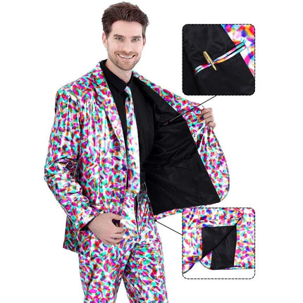 Outfit Set Men Metallic Funny Jacket Party Blazer - Outfit Set - DISFRAZ - Mad Fly Essentials