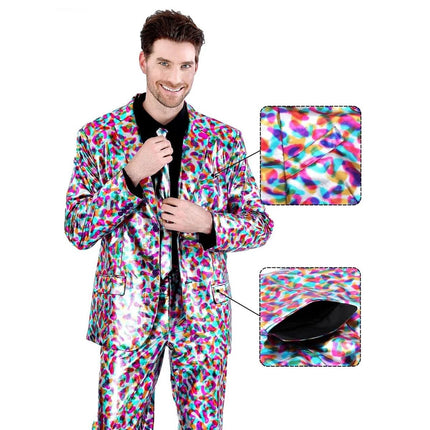 Outfit Set Men Metallic Funny Jacket Party Blazer - Outfit Set - DISFRAZ - Mad Fly Essentials