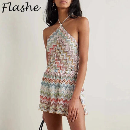 Outfit Set Women Summer Casual Holiday Rompers - Outfit Set - SMILE FISH - Mad Fly Essentials