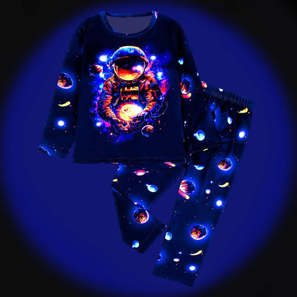 Pajama Set Baby Boy Dinosaur Cartoon Long Glow Pajamas - Pajama Set - A&J DESIGN - Mad Fly Essentials