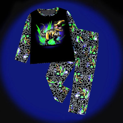 Pajama Set Baby Boy Dinosaur Cartoon Long Glow Pajamas - Pajama Set - A&J DESIGN - Mad Fly Essentials