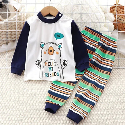 Pajama Set Baby Boy Funny Animal Long Sleepwear Pajamas - Pajama Set - Little maven - Mad Fly Essentials