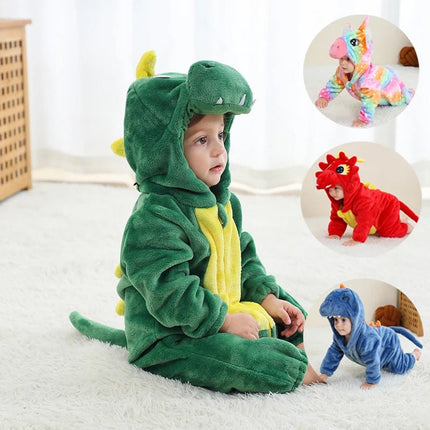 Pajama Set Baby Girl Dinosaur Costume Flannel Outfit - Pajama Set - Miniso - Mad Fly Essentials
