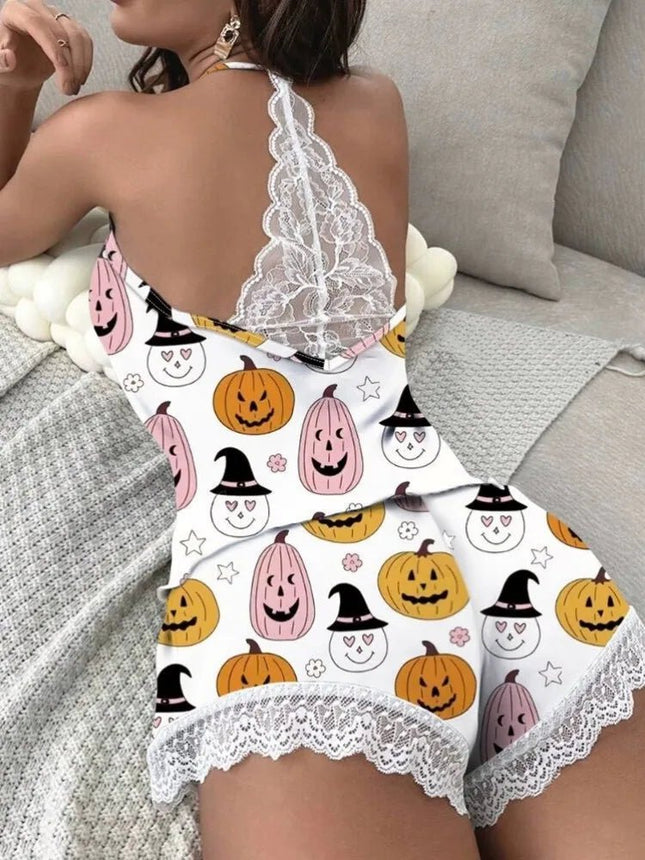 Pajama Set Women Pumpkin Hearts Loungewear Sets - Pajama Set - Laipelar - Mad Fly Essentials