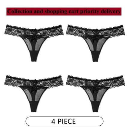 Panties Women's 4pc/Set Lace Thong Low-Rise Panties - Panties - Sandl - Mad Fly Essentials