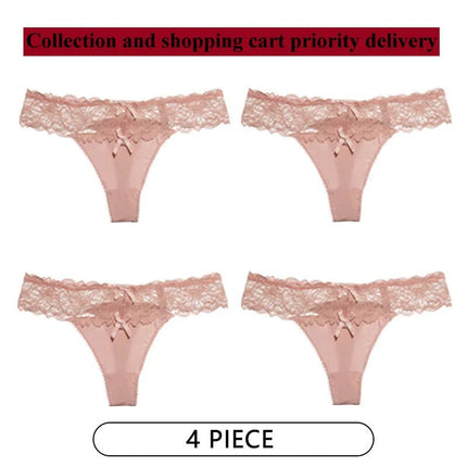 Panties Women's 4pc/Set Lace Thong Low-Rise Panties - Panties - Sandl - Mad Fly Essentials