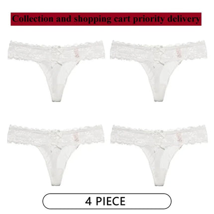 Panties Women's 4pc/Set Lace Thong Low-Rise Panties - Panties - Sandl - Mad Fly Essentials