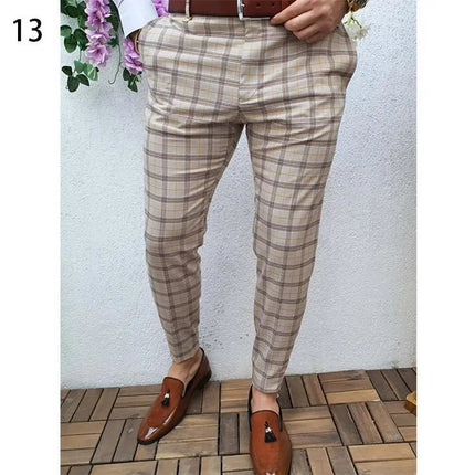 Pants Business Casual Men Checkered Fashion British Pants - Pants - Toplimit - Mad Fly Essentials