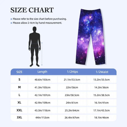 Pants Mem Purple Blue Starry Night Nebula Pajama Pants Sleepwear - Pants - Sonkpuel - Mad Fly Essentials