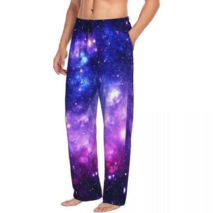 Pants Mem Purple Blue Starry Night Nebula Pajama Pants Sleepwear - Pants - Sonkpuel - Mad Fly Essentials