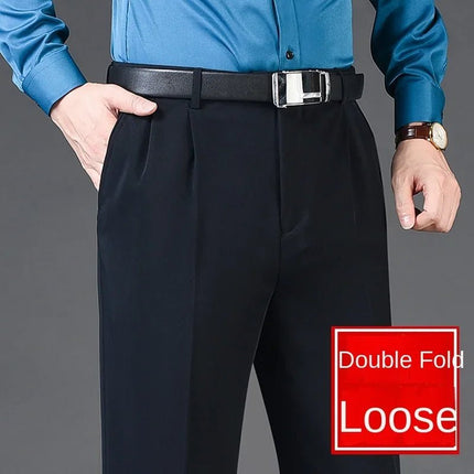 Pants Men Double Pleated High-Waist Formal Pants - Pants - ICPANS - Mad Fly Essentials