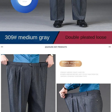 Pants Men Double Pleated High-Waist Formal Pants - Pants - ICPANS - Mad Fly Essentials