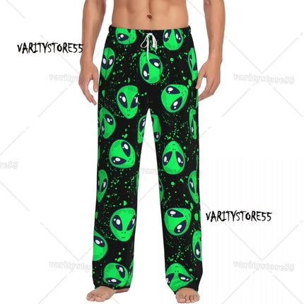 Pants Men Funny Green Alien Pajama Sleepwear Pants - Pants - Fashicon - Mad Fly Essentials