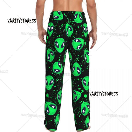 Pants Men Funny Green Alien Pajama Sleepwear Pants - Pants - Fashicon - Mad Fly Essentials